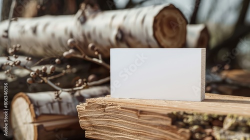 Natural Wood Business Card Scene