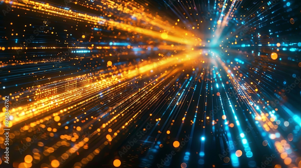 Fototapeta premium Neon power futuristic energy tunnel wallpaper background
