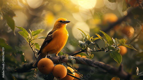 Obraz na płótnie Oriole on the branch. w salonie