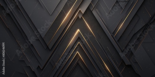 black and gold abstract background with triangular shapes 