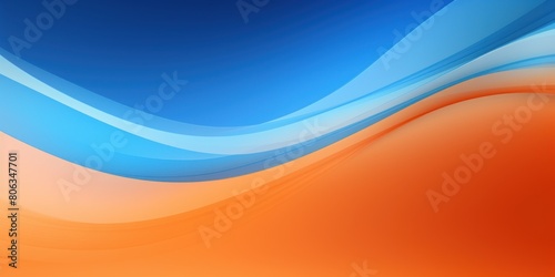 Blue orange wave template empty space rough grainy noise grungy texture color gradient rough abstract background shine bright light and glow 