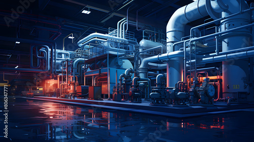 Factory at night