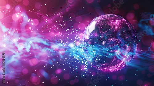 Energy particle sphere wallpaper background 