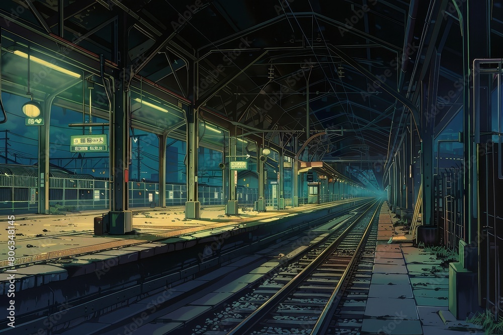 Anime Background Train Station 70S