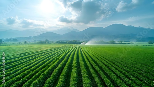 Optimizing Water Use in Agriculture with Efficient Precision Irrigation Systems. Concept Water Use Efficiency, Precision Irrigation, Agricultural Technology, Sustainable Farming Practices,