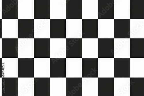 A black and white checkered pattern on a white background.
