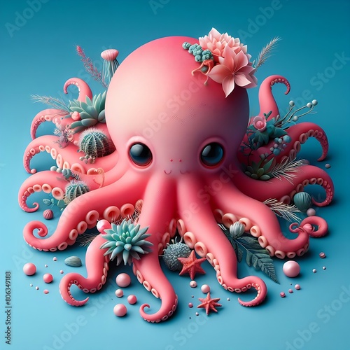 3d cartoon octopus 