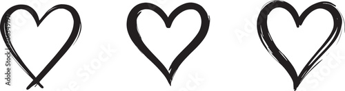 Heart, love, romance or valentine's day red heart. Heart vector icons. Artistic black heart icon vector.