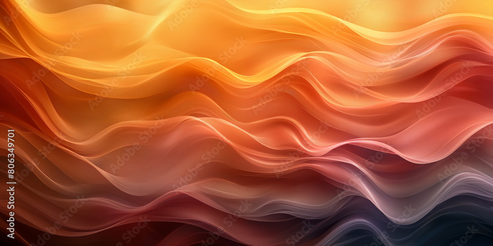 Obraz premium Wellenmotiv in leuchtenden Neon Farben als Hintergrundmotiv für Webdesign im Querformat für Banner