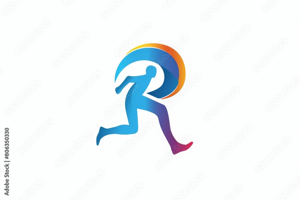Running logo, run symbol, R for run template isolated on white background