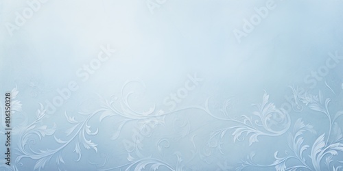 Blue soft pastel color background parchment with a thin barely noticeable floral ornament, wallpaper copy space, vintage design blank copyspace