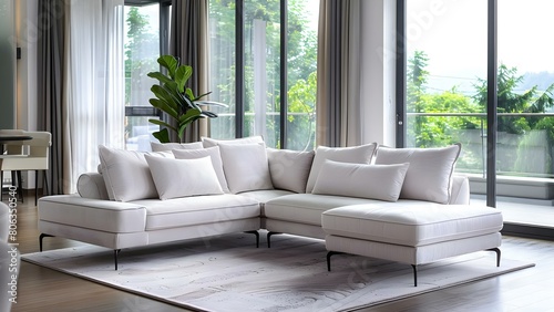 Stylish Hollywood-inspired living room with white sofa by the floor. Concept Interior Design, Hollywood Glam, Stylish Living Room, White Sofa, Floor Seating