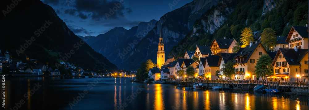 Fototapeta premium Hallstatt lakeside town