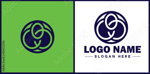 venn diagram icon Set diagram Logical diagram Intersection flat logo sign symbol editable vector