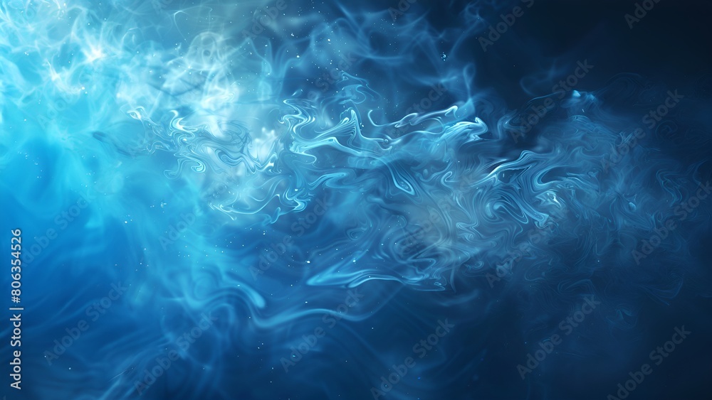 Blue abstract smoke flowing over a dark background