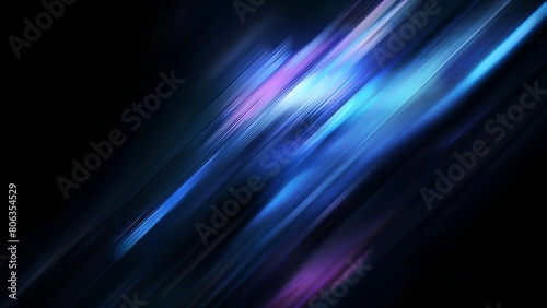 Abstract background with vibrant glowing neon blue and purple light streaks