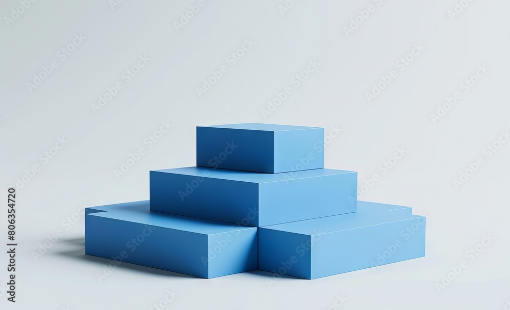 A stack of blue cubes on a white background. A stack of blue cubes on a white background.