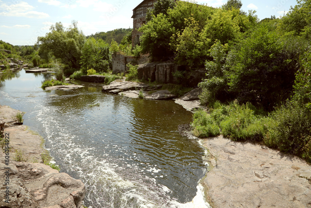 Ruins of a water mill on the river Hirskyy Tikich, Butsky canyon Ruins of a water mill on the river Hirskyy Tikich, Butsky canyon