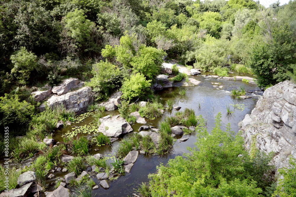 Hirskyy Tikich River, Butsky Canyon. View from the rock. Hirskyy Tikich River, Butsky Canyon. View from the rock.