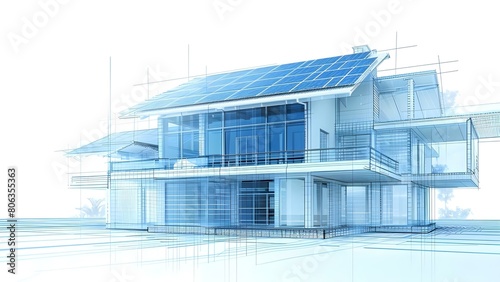 Designing a Blueprint for a Large-Scale Solar Panel Farm Project for Sustainable Energy. Concept Sustainable Energy, Solar Panel Farm, Blueprint Design, Large-Scale Project, Environmentally Friendly
