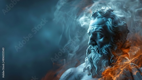 Zeus: The Ancient Greek God of Olympus, Thunder, and Lightning. Concept Mythology, Greek Gods, Zeus, Olympus, Thunder and Lightning photo