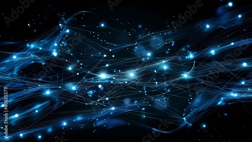 Abstract glowing blue plexus background with connected dots and lines