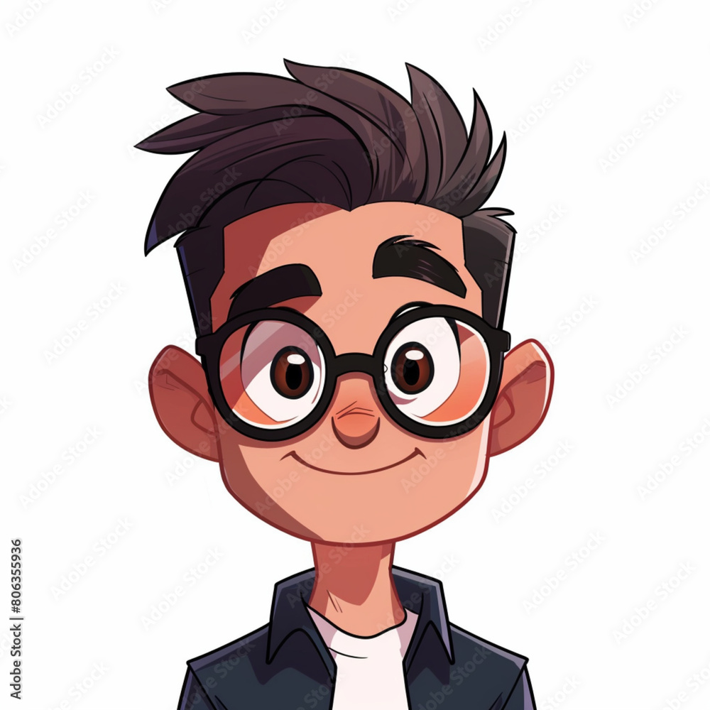 Portrait of a smart teenager with glasses Portrait of a smart teenager with glasses