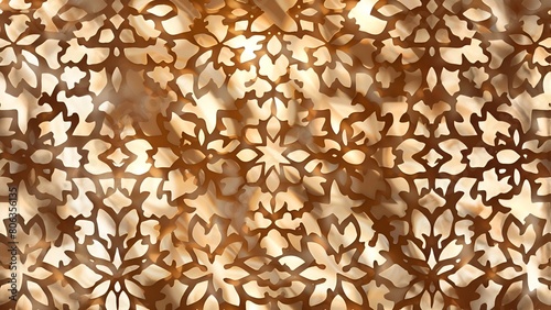 Elegant golden background with a seamless floral pattern