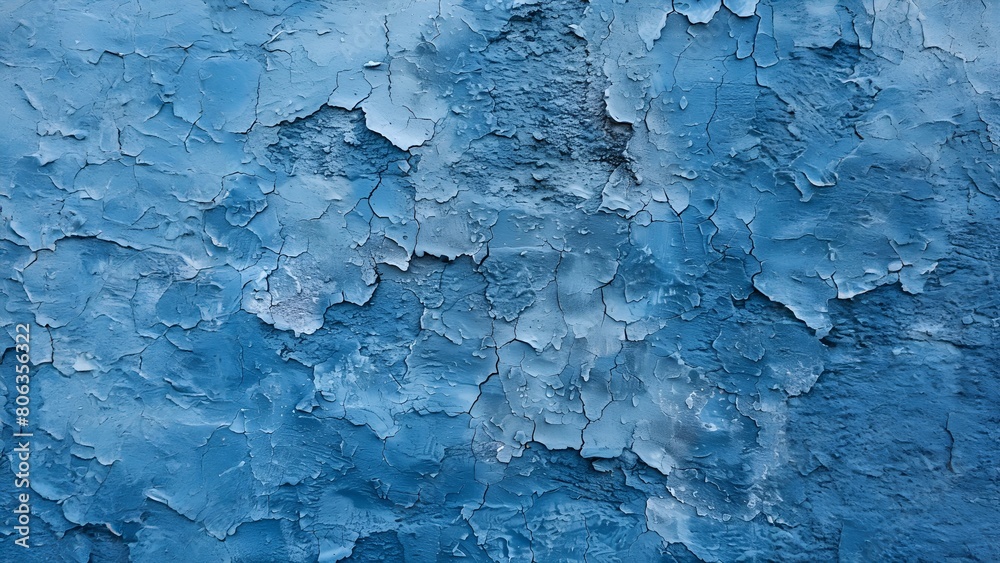 Blue cracked paint texture background with peeling and chipping old weathered wall Blue cracked paint texture background with peeling and chipping old weathered wall