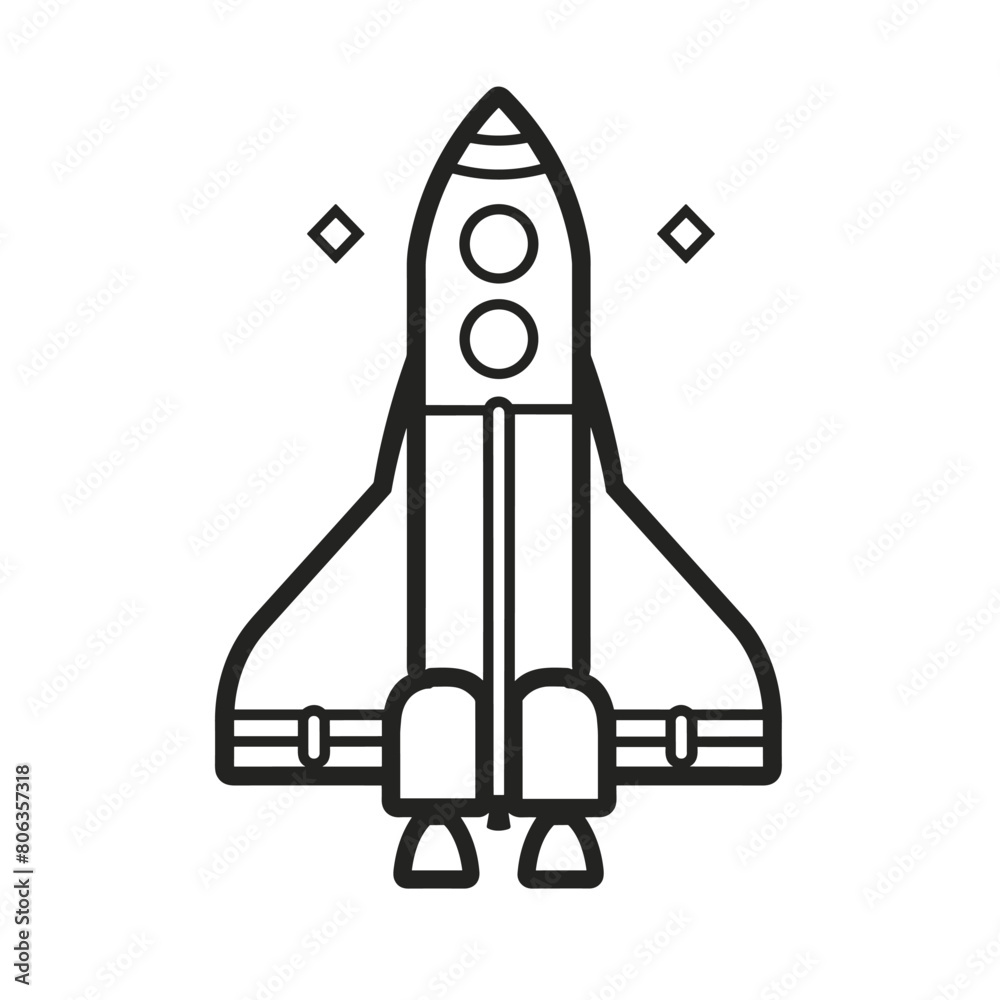 Space ship rocket launch simple minimalist icon design Space ship rocket launch simple minimalist icon design