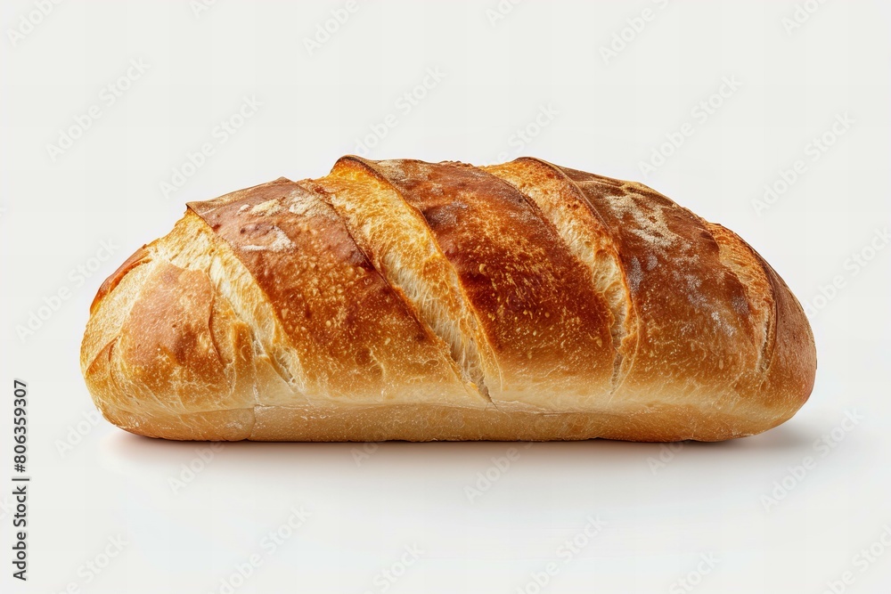 Freshly Baked White Bread on Transparent Background