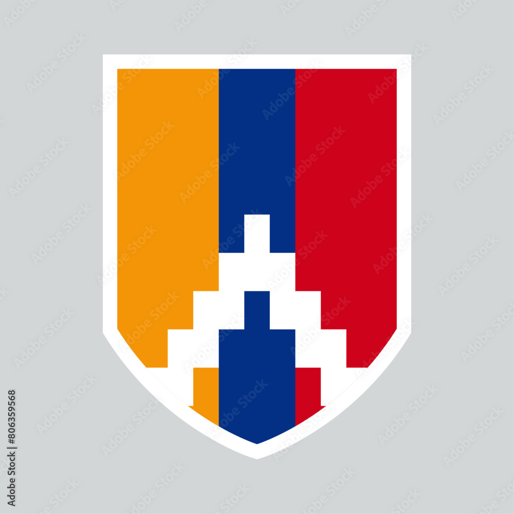 Obraz premium Artsakh Flag in Shield Shape