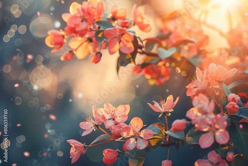 Stunning Spring Blossoms With Sunlit Bokeh Background