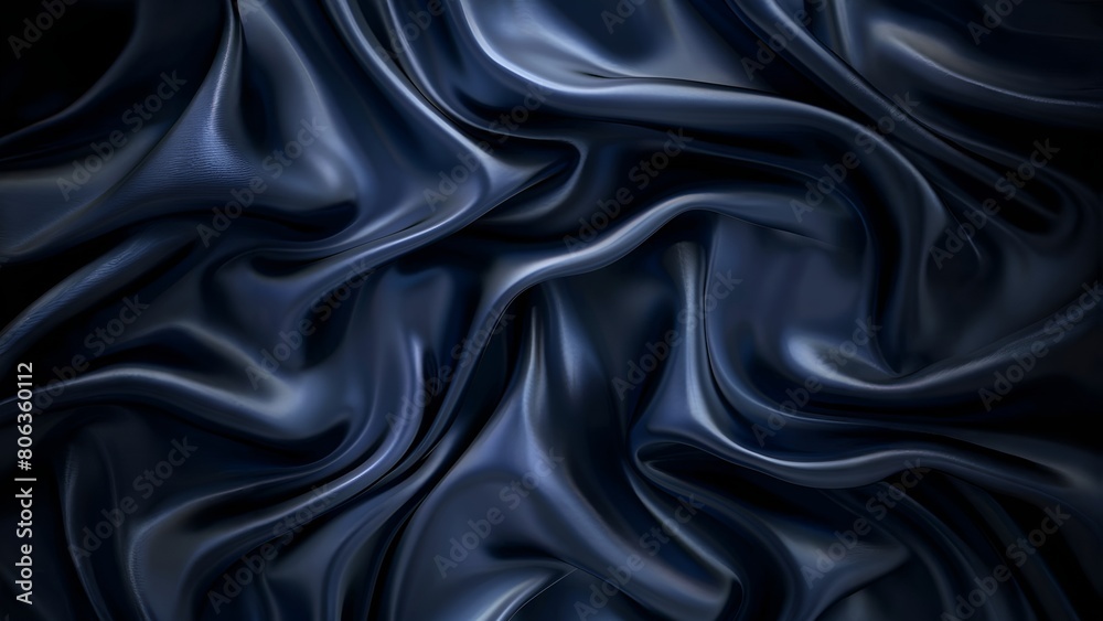 Abstract elegant dark blue silk or satin fabric with soft waves for backgrounds Abstract elegant dark blue silk or satin fabric with soft waves for backgrounds
