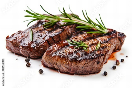 Succulent Grilled Beef Steak with Rosemary and Peppercorns
