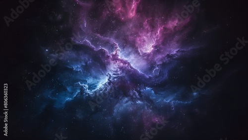 Mesmerizing Space Nebula with Vibrant Purple and Blue Colors