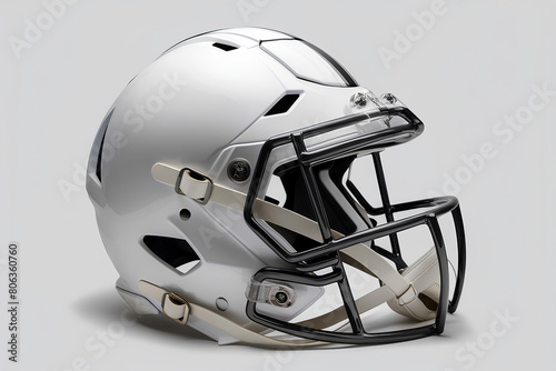 Modern White American Football Helmet - Safety and Style. Concept American Football, Helmet, Safety, Style, Modern 