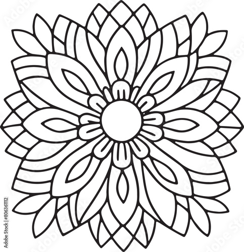 Charming Flower coloring page illustration Flower coloring page for kids