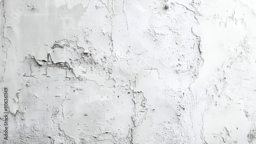 Whitewashed Weathered Concrete Wall Texture with Cracks and Peeling Paint