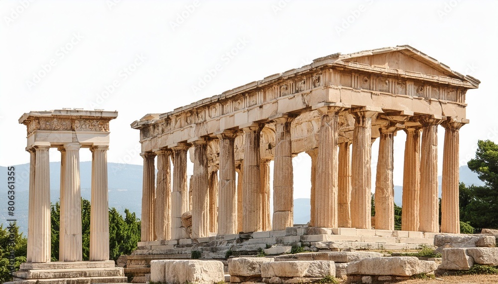greek roman column isolated