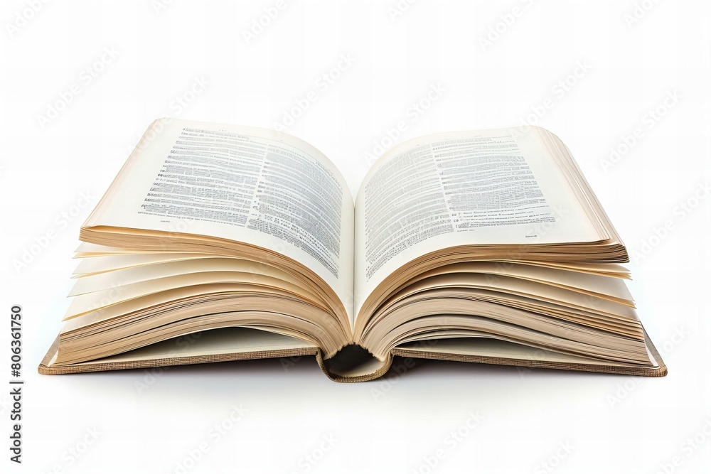 Open Book on White Background for Educational Concepts Open Book on White Background for Educational Concepts