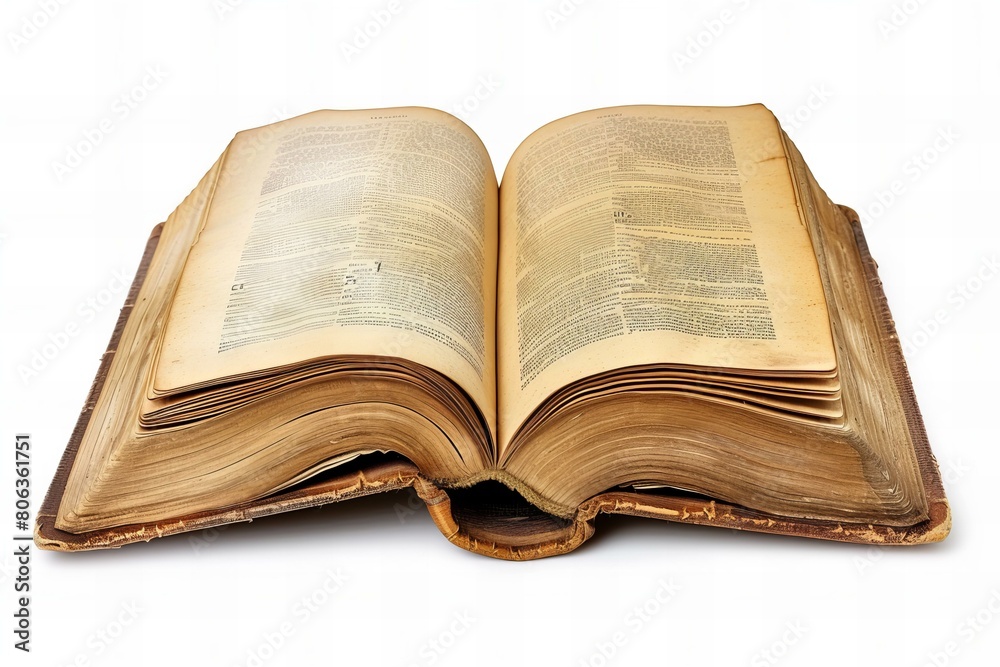 Antique Opened Book Isolated on White Background Antique Opened Book Isolated on White Background