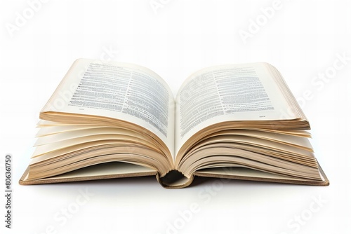 Open Book on White Background for Educational Concepts