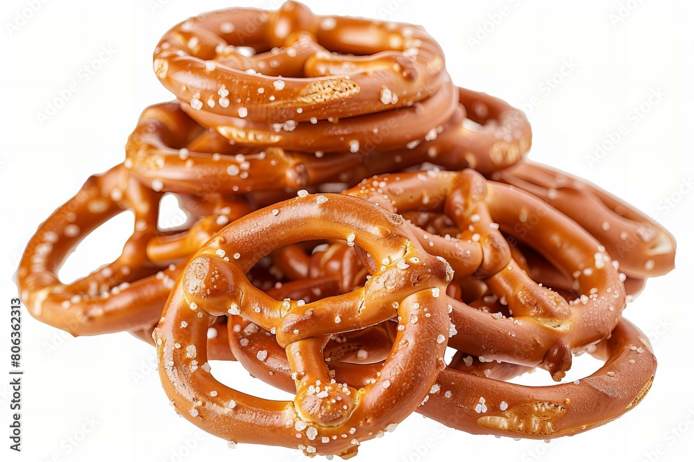 Delicious Salted Pretzels Pile on Transparent Background Delicious Salted Pretzels Pile on Transparent Background