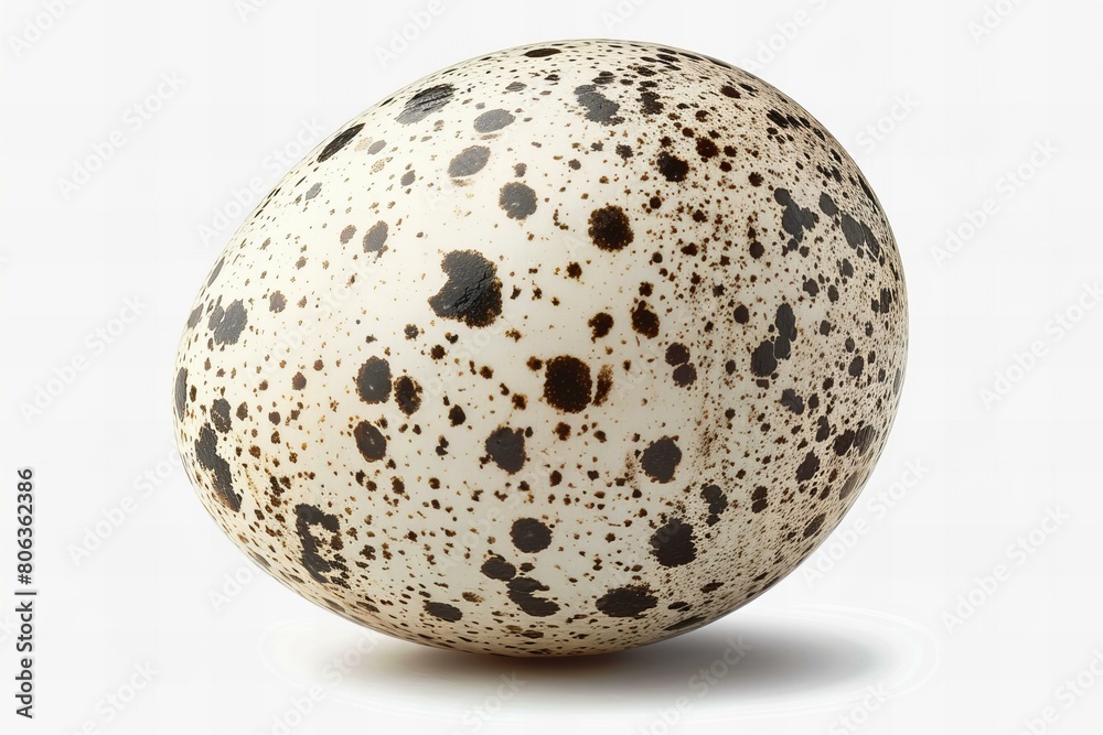 Single Quail Egg Isolated on White Background with Shadow Single Quail Egg Isolated on White Background with Shadow
