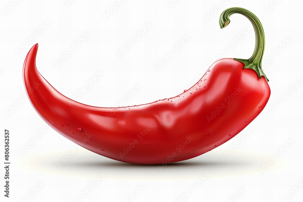 Vibrant Red Chili Pepper Isolated on White Background