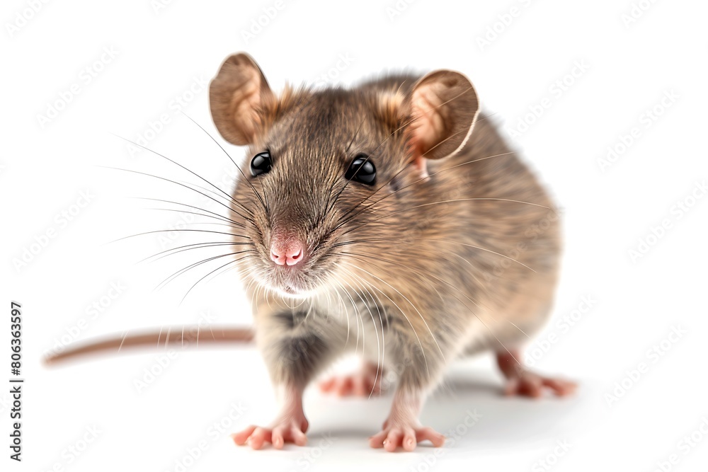 A brown mouse on a white background.