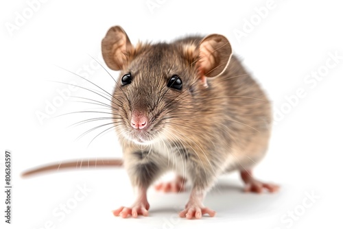 A brown mouse on a white background.