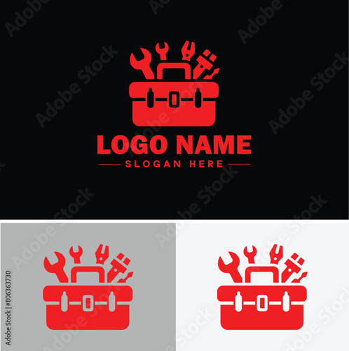 toolbox icon Tool chest Tool kit Tool cabinet flat logo sign symbol editable vector