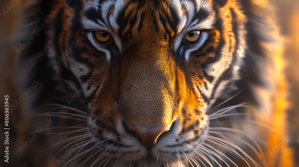 Fototapeta premium Close-Up picture based on the little tige, generated with AI